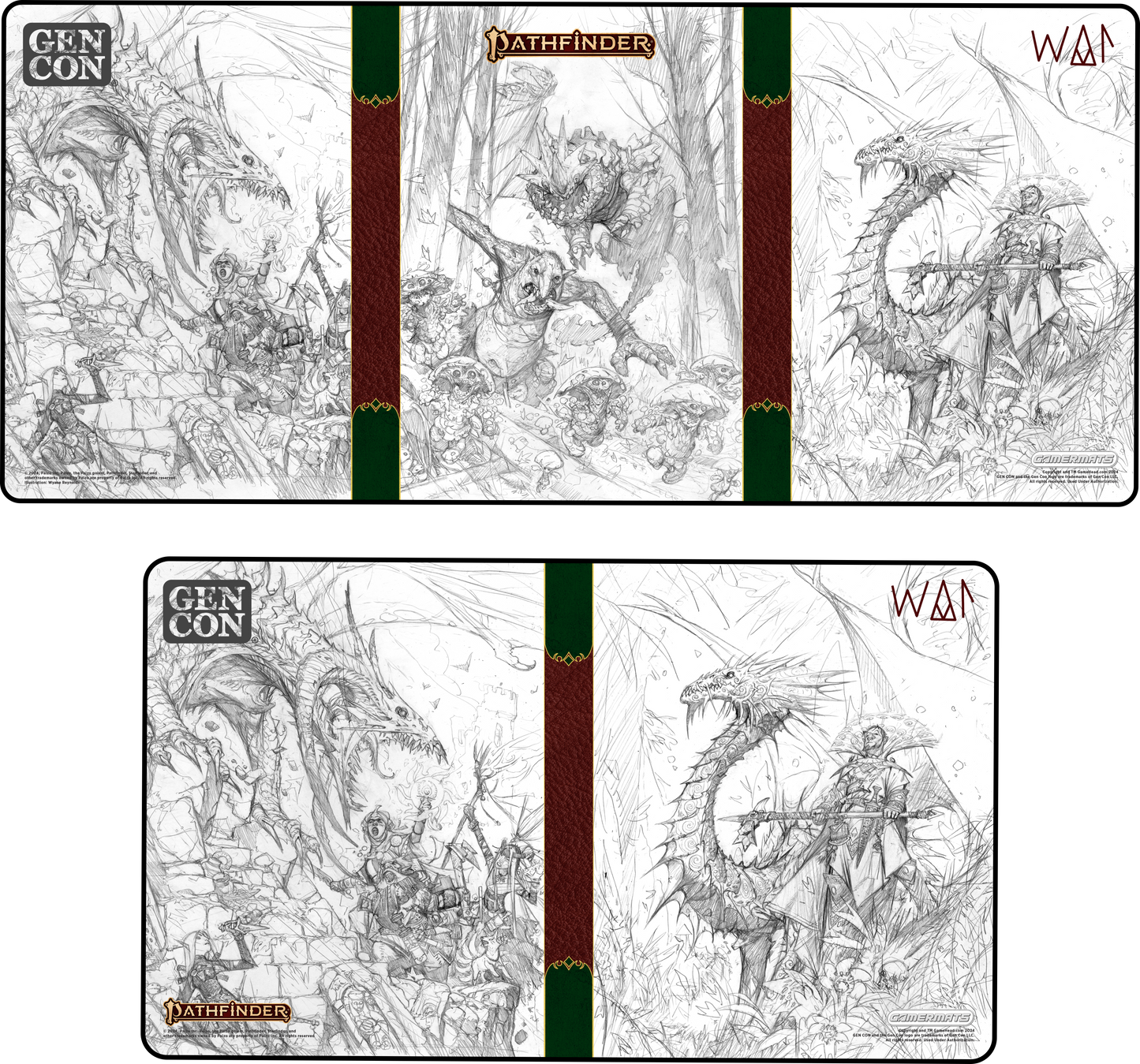 Pathfinder 2e Sketch mat (Original artwork by Wayne Reynolds) - Gen Con Exclusive!
