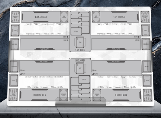 Team Battle Gundam – Four-Player Playmat with Zones