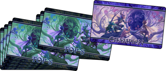 TOP 8 - Metallic/Foiled Black Stitched Playmats (14"x 24") - Lorwyn Eclipsed