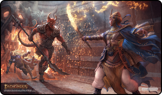 Kyra vs Barbazu Drill Sergeant - Pathfinder Playmat