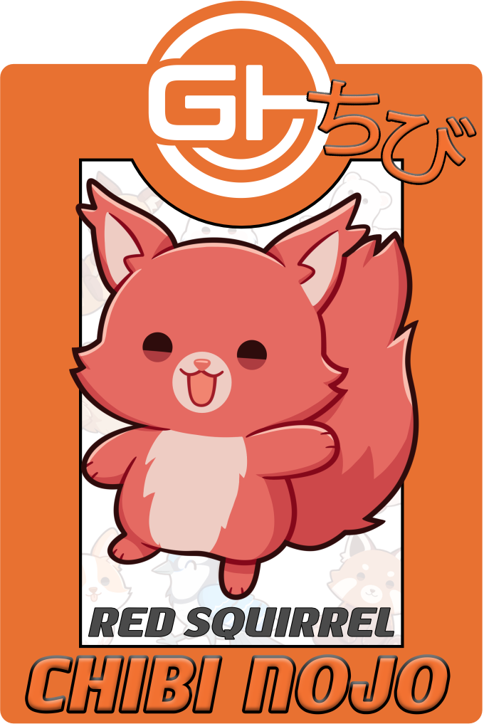 Chibi Red Squirrel Pin