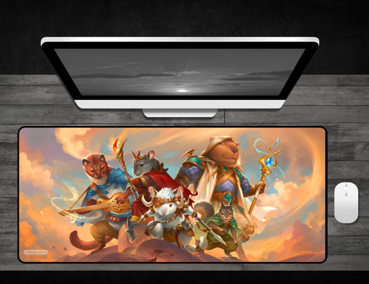 Animal Raiding Party - Deskmat Premium Black Stitched - 32" x 14" x 1/8"