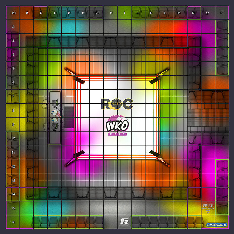 Battle Royale - Settle it on the Canvas - ROC/HeroClix Battle Royale Mat Square Corners - 24" x 24" x 1/16"