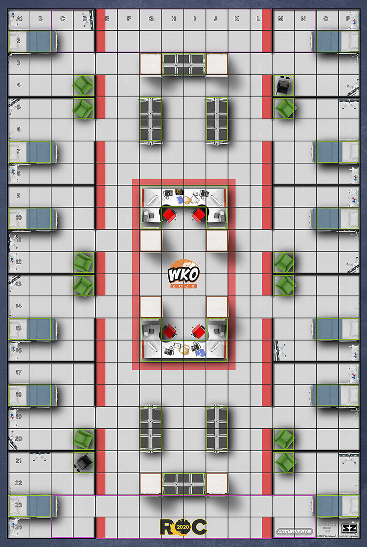 Hospital Hall - ROC/HeroClix Mat Square Corners - 36" x 24" x 1/16"