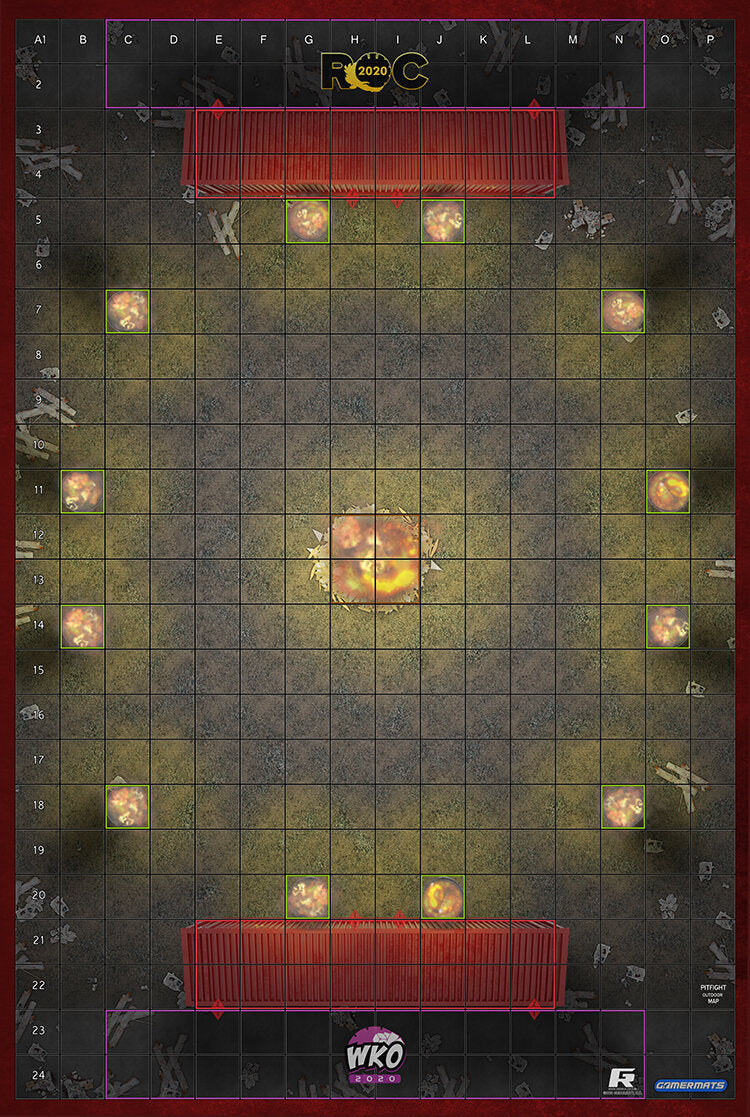 Pit Fight - ROC/HeroClix Mat Square Corners - 36" x 24" x 1/16"