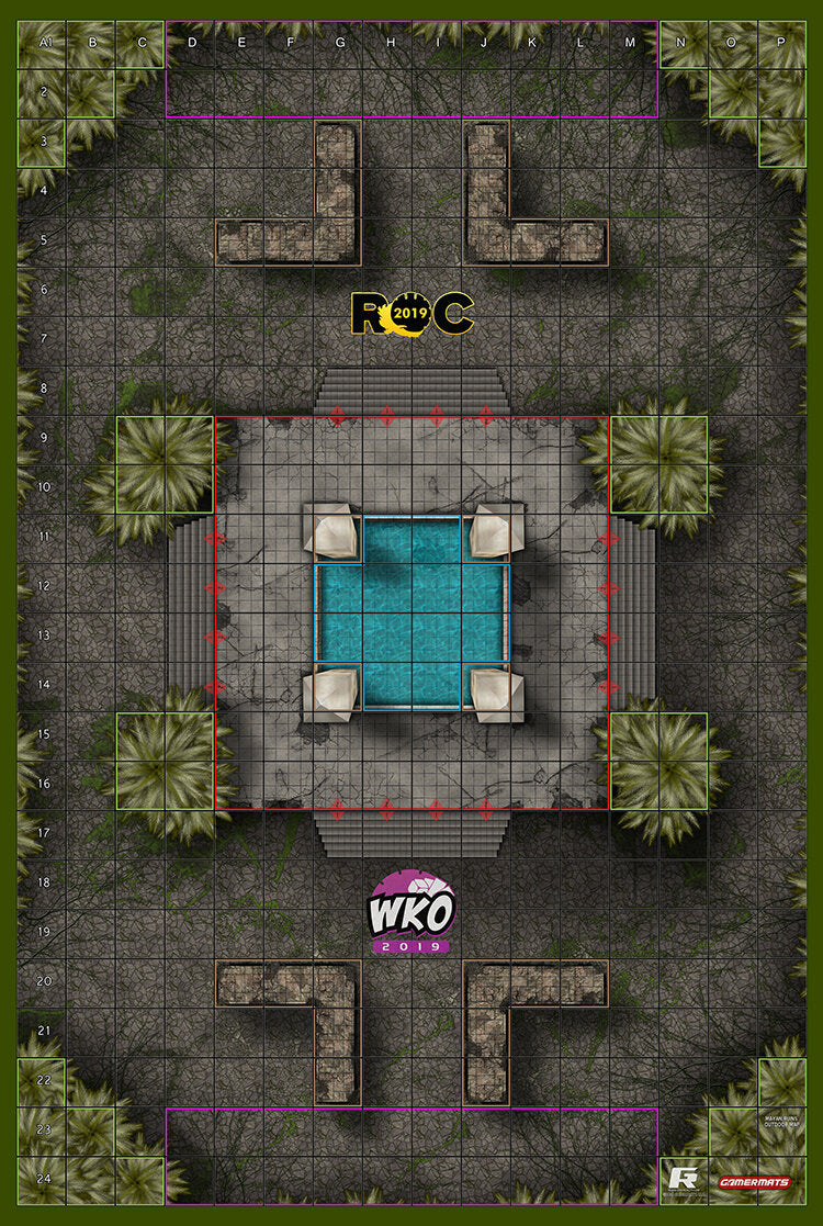 Mayan Ruins - ROC/HeroClix Mat Square Corners - 36" x 24" x 1/16"