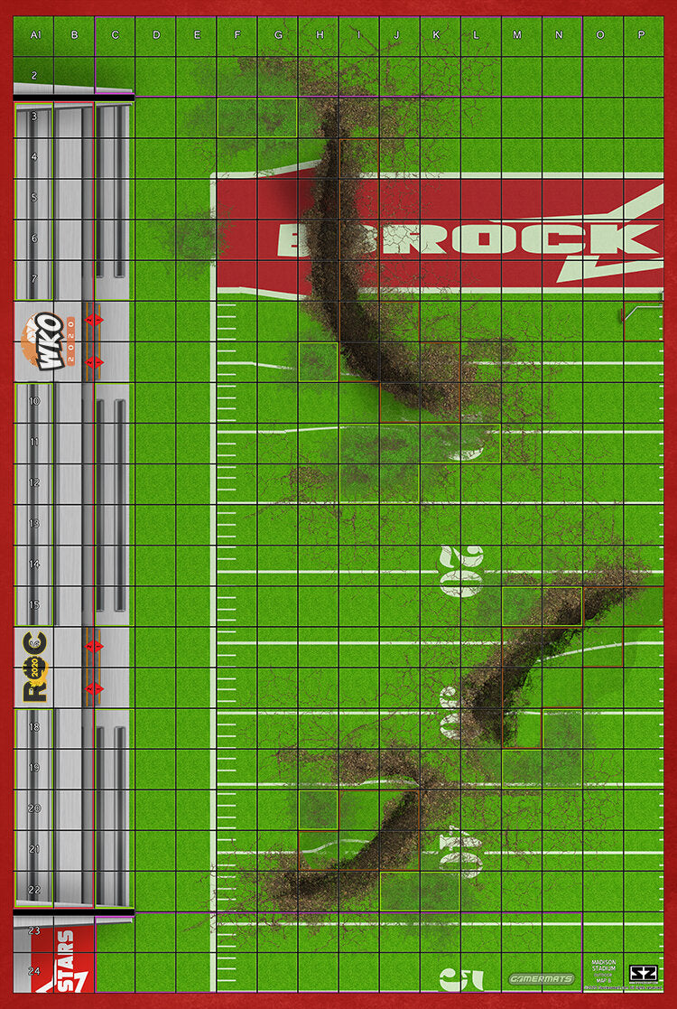 Madison Stadium Map B - ROC/HeroClix Mat Square Corners - 36" x 24" x 1/16"
