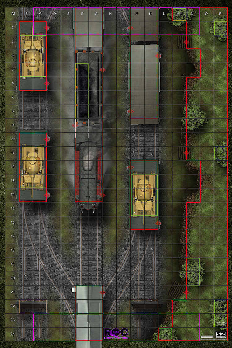 Train Depot Map A - ROC/HeroClix Mat Square Corners - 36" x 24" x 1/16"