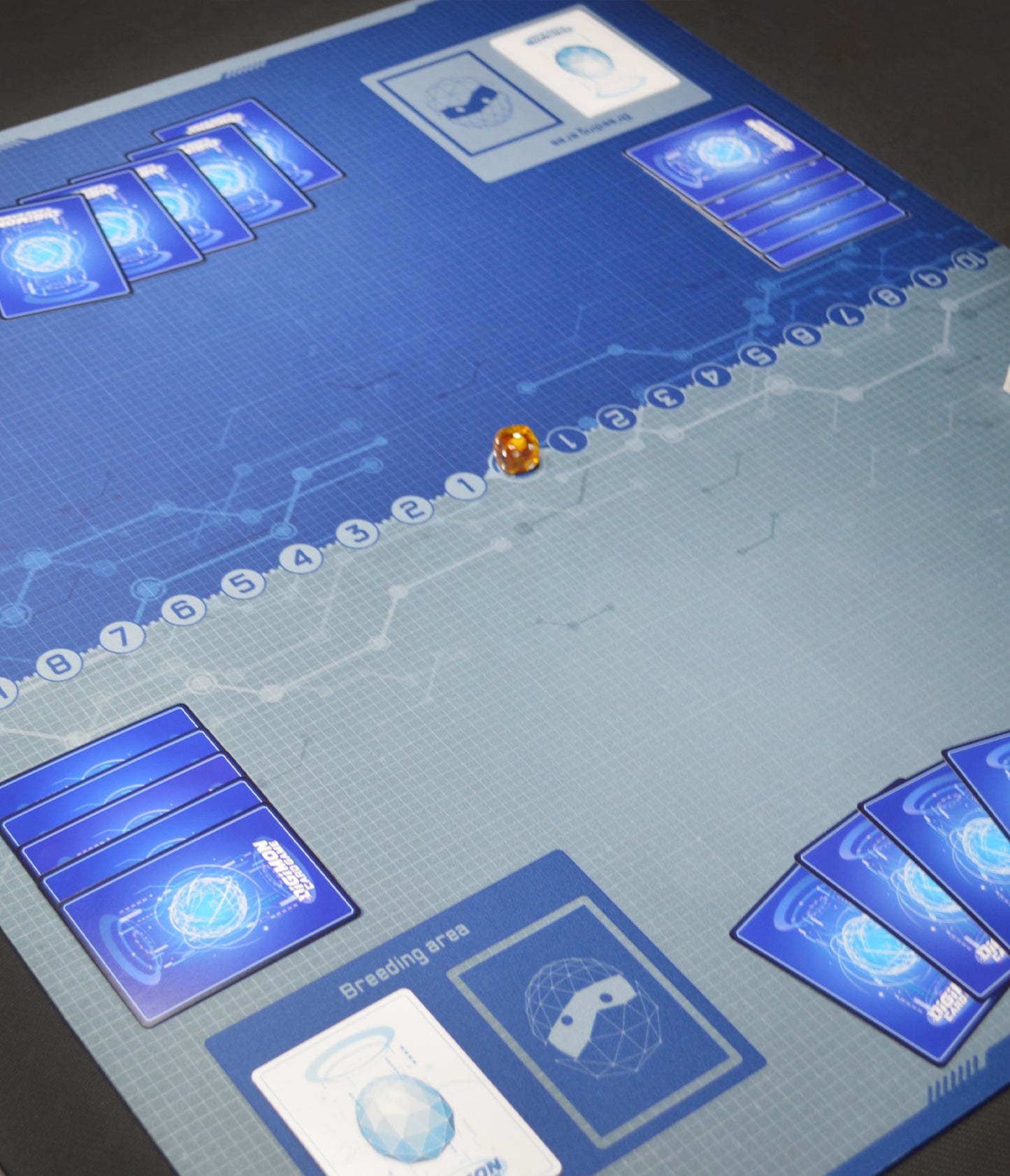 Digimon Network Blueprint – Two-Player Playmat with Zones
