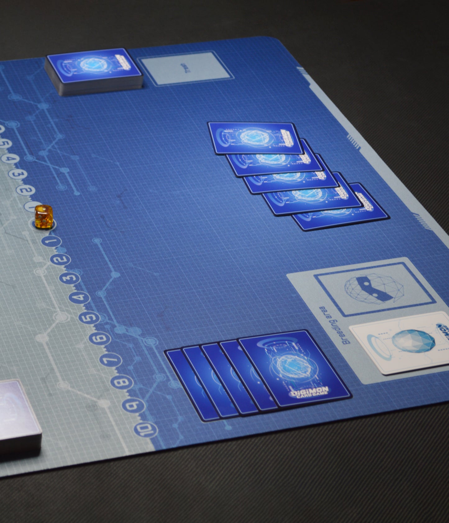 Digimon Network Blueprint – Two-Player Playmat with Zones