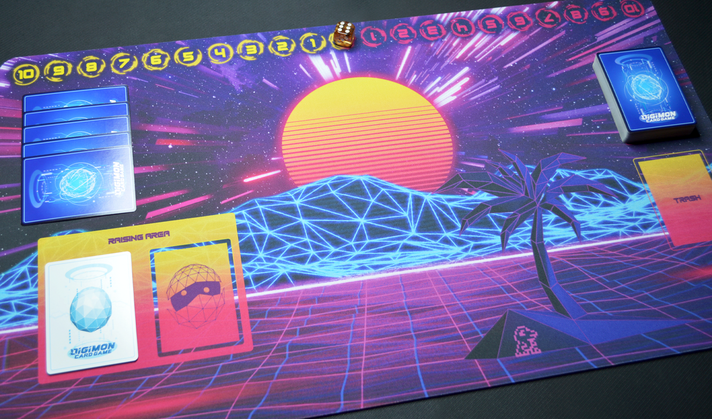 Digimon Vaporwave World – Playmat with Zones