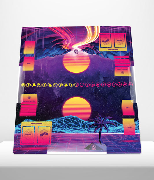 Digimon Retrowave World – Two-Player Playmat with Zones