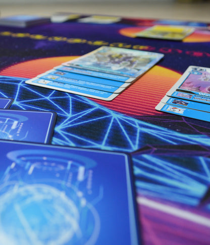 Digimon Retrowave World – Two-Player Playmat with Zones
