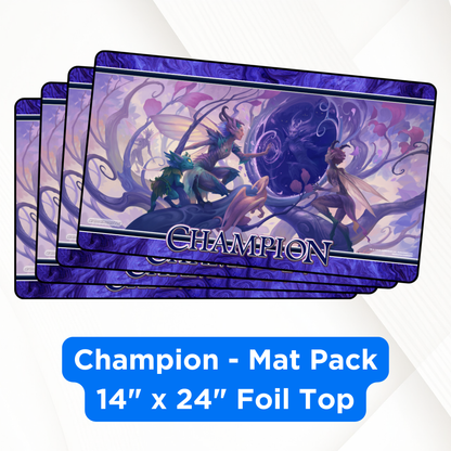 4 x Champion - Metallic/Foil Black Stitched Playmats (14"x 24")  - Lorwyn Eclipsed