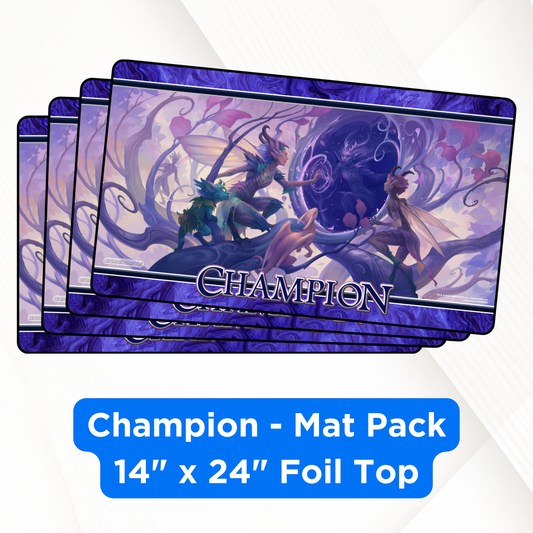 4 x Champion - Metallic/Foil Black Stitched Playmats (14"x 24")  - Lorwyn Eclipsed