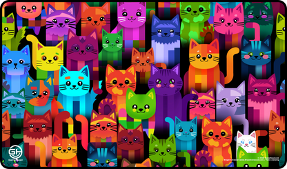 Neon Cats by Brigid Ashwood - Playmat