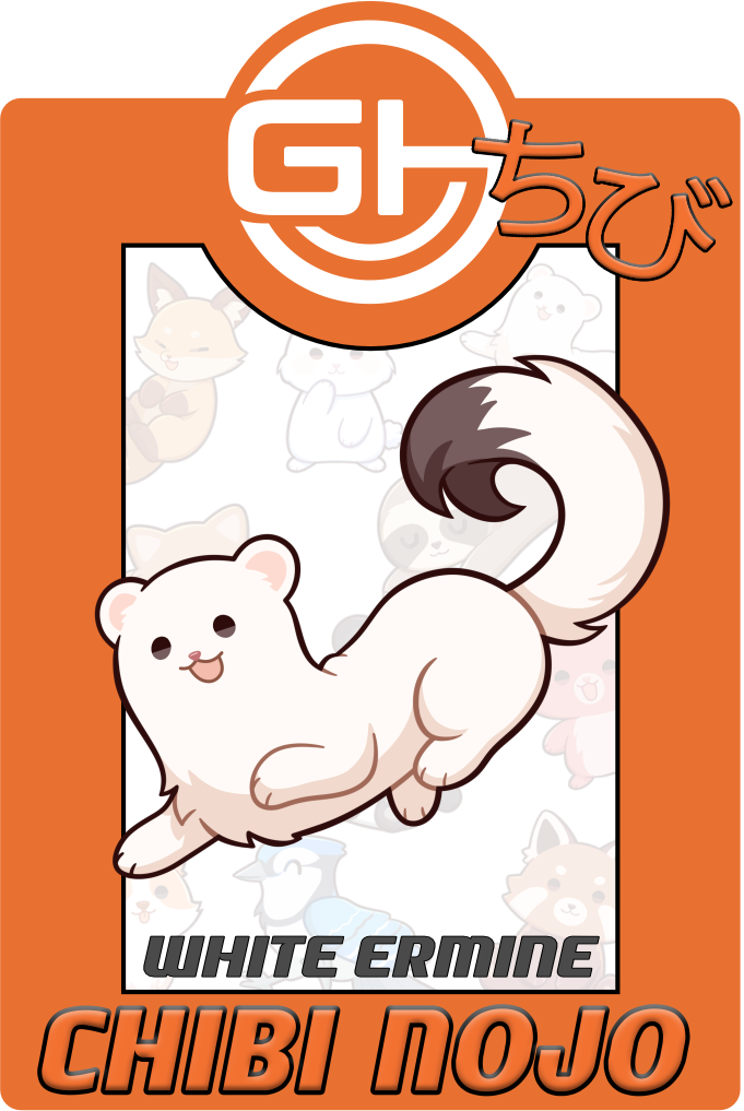 Chibi White Ermine Pin