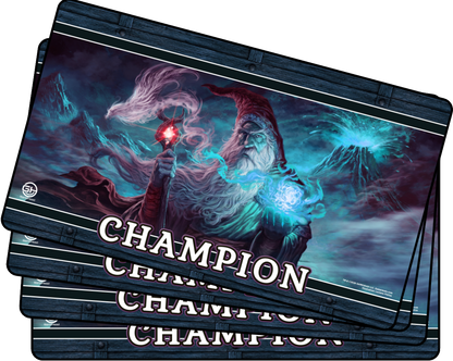 4 x Champion - Metallic/Foil Black Stitched Playmats (14"x 24")  -  Prerelease Celebration (Aug 2026)