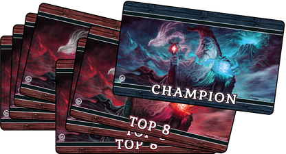 TOP 8 - Metallic/Foiled Black Stitched Playmats (14"x 24")  -  Prerelease Celebration (Aug 2026)