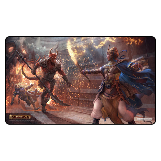 Kyra vs Barbazu Drill Sergeant - Pathfinder Playmat