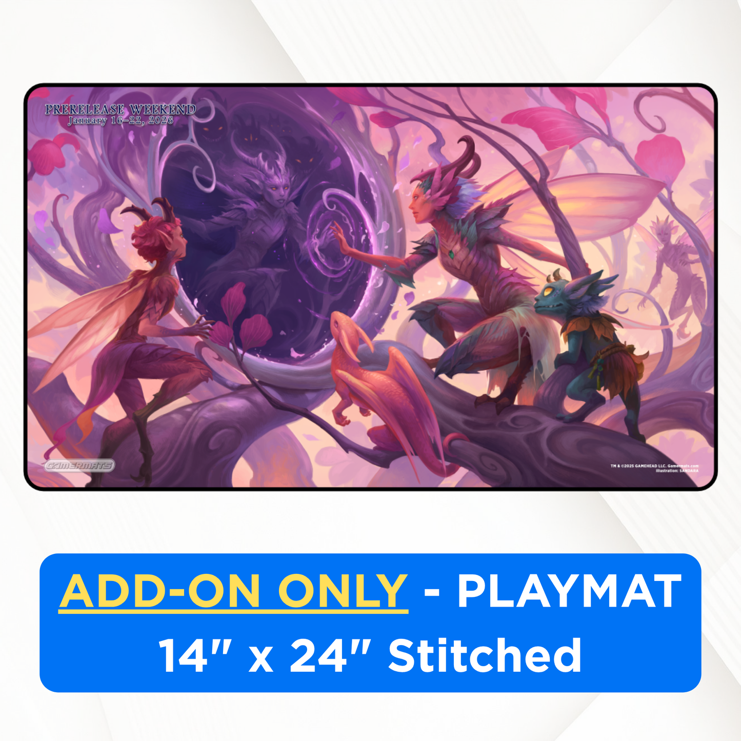 Add-on (only) x Black Stitched Playmats (14"x 24") - Lorwyn Eclipsed