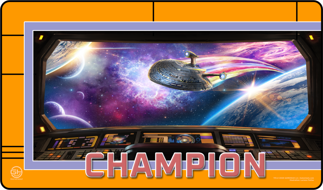 4 x Champion - Metallic/Foil Black Stitched Playmats (14"x 24")  -  Prerelease Celebration (Oct 2026)