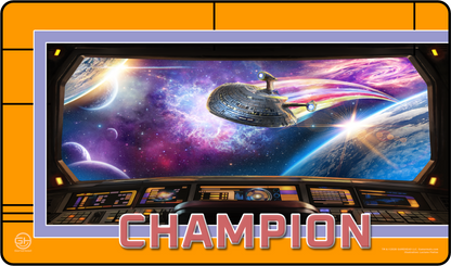4 x Champion - Metallic/Foil Black Stitched Playmats (14"x 24")  -  Prerelease Celebration (Oct 2026)
