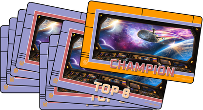TOP 8 - Metallic/Foiled Black Stitched Playmats (14"x 24")  -  Prerelease Celebration (Oct 2026)