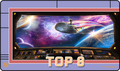 TOP 8 - Metallic/Foiled Black Stitched Playmats (14"x 24")  -  Prerelease Celebration (Oct 2026)