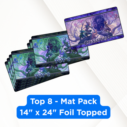 TOP 8 - Metallic/Foiled Black Stitched Playmats (14"x 24")  - Lorwyn Eclipsed