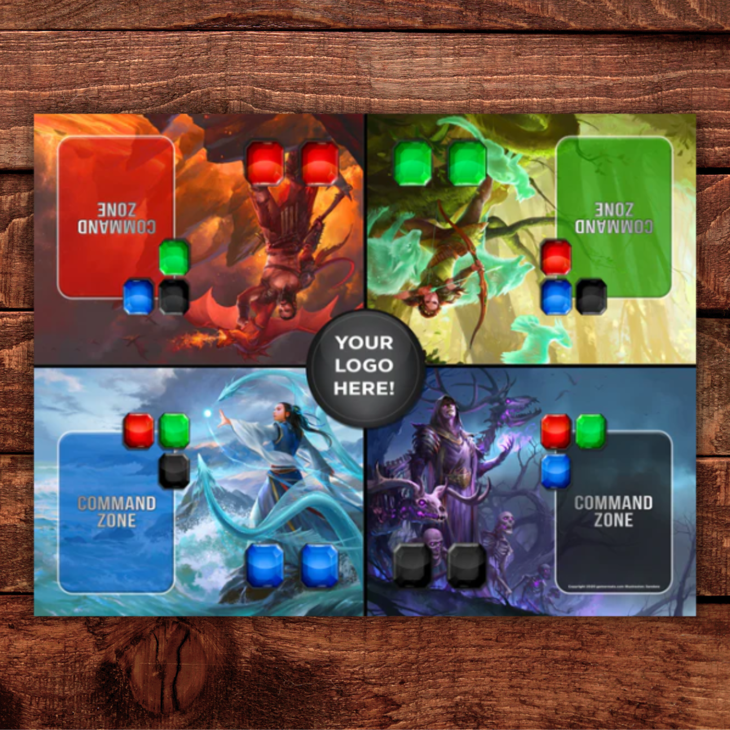 Commander Zone Mats - Set of 20 (Add your logo!)