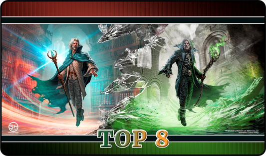 TOP 8 - Metallic/Foiled Black Stitched Playmats (14"x 24")  -  Prerelease Celebration (Sept 2026)