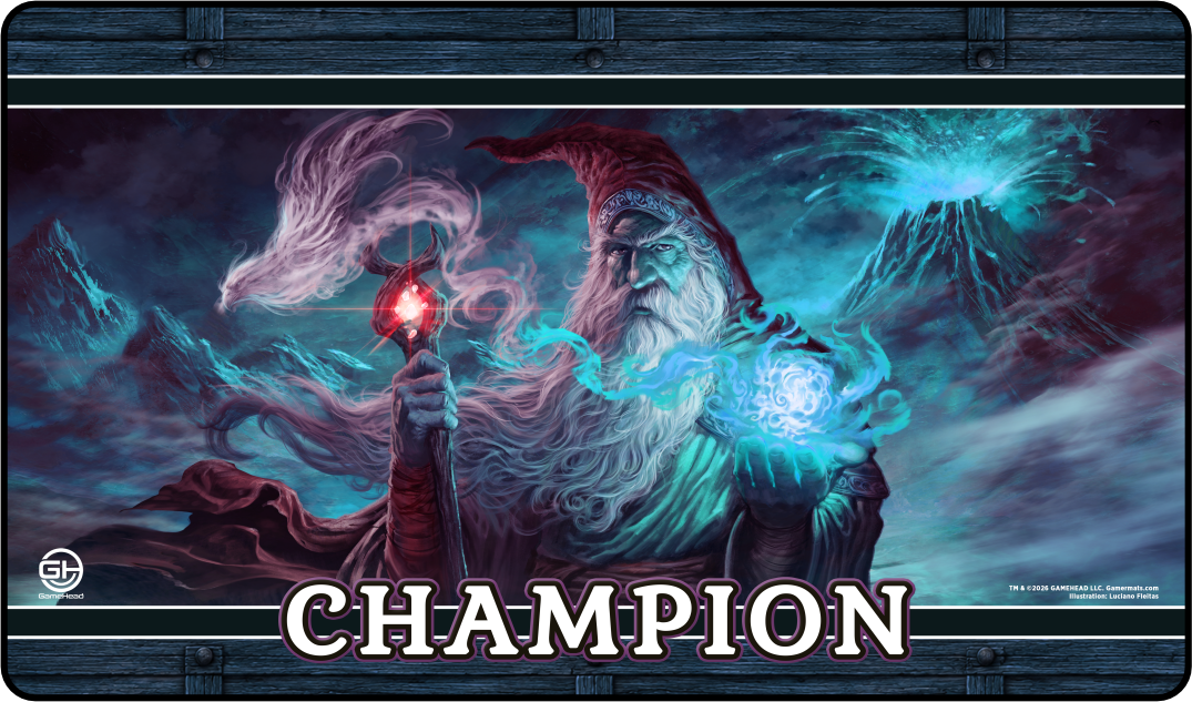 4 x Champion - Metallic/Foil Black Stitched Playmats (14"x 24")  -  Prerelease Celebration (Aug 2026)