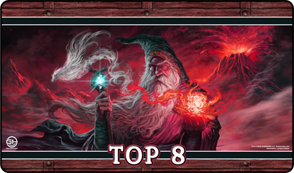 TOP 8 - Metallic/Foiled Black Stitched Playmats (14"x 24")  -  Prerelease Celebration (Aug 2026)