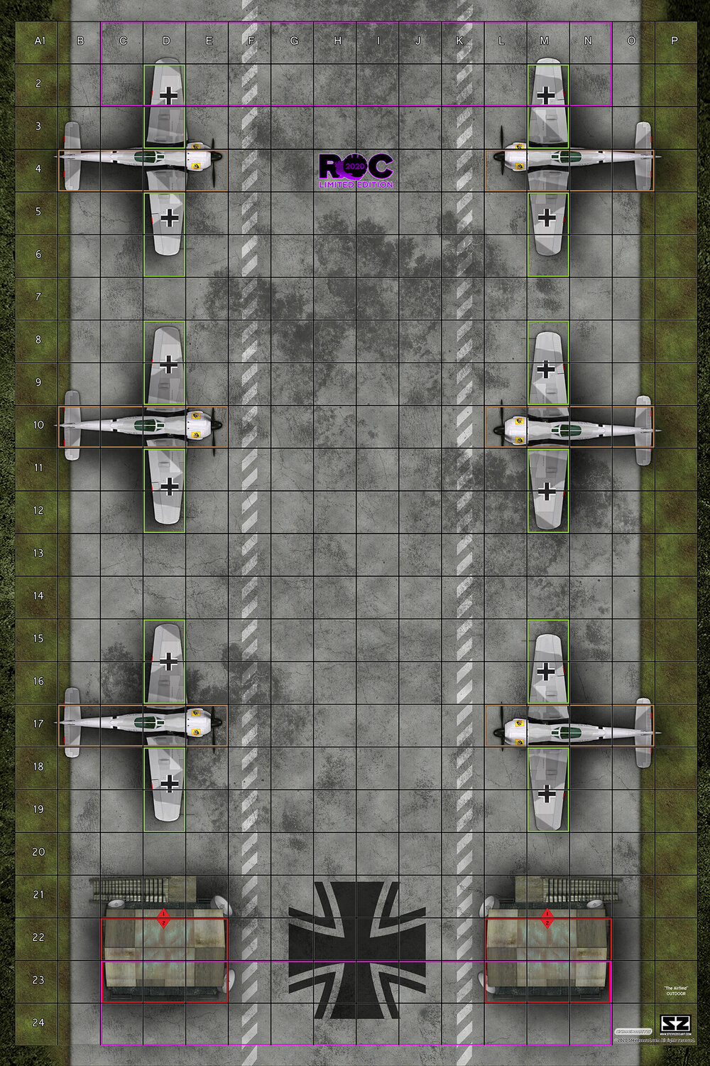 Airstrip Map E - ROC/HeroClix Mat Square Corners - 36" x 24" x 1/16"