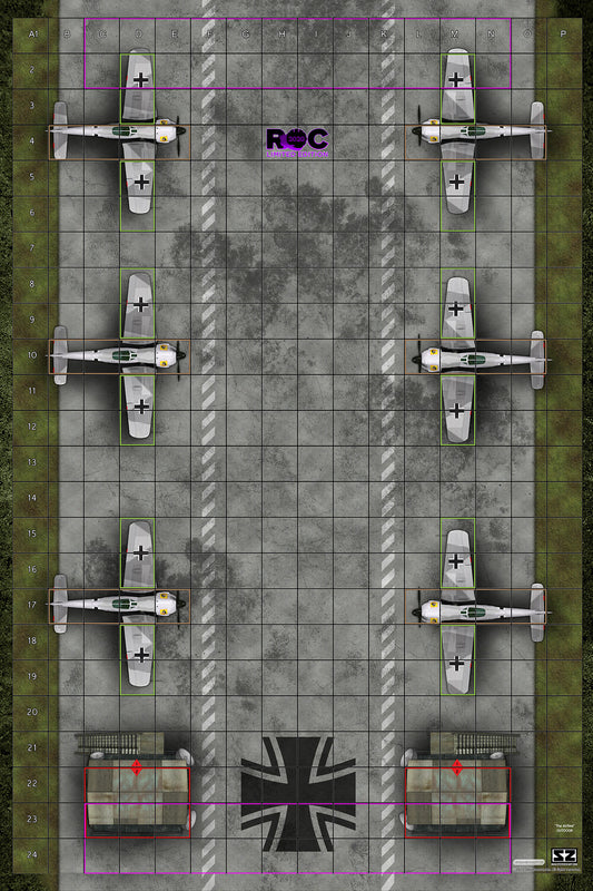 Airstrip Map E - ROC/HeroClix Mat Square Corners - 36" x 24" x 1/16"