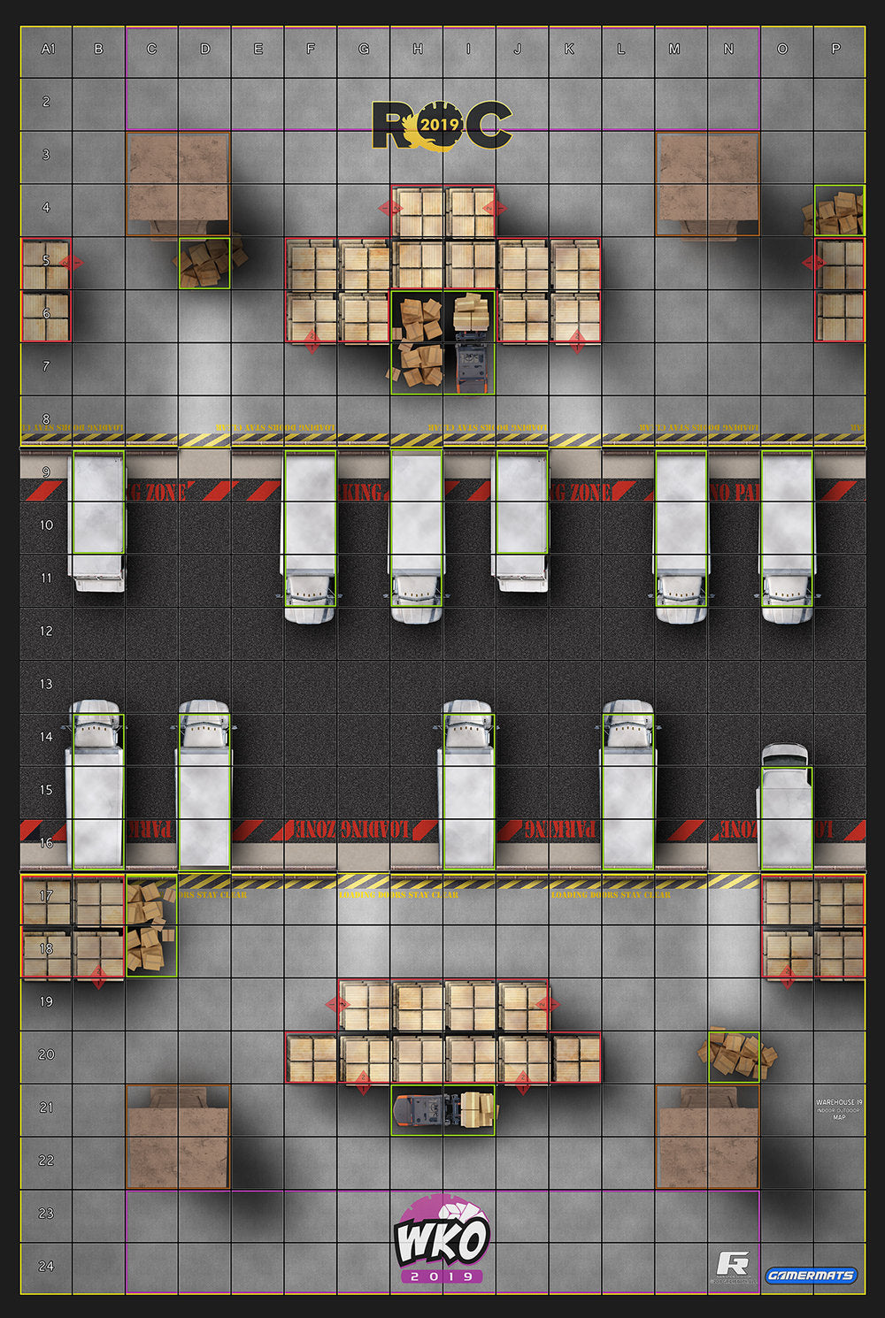 Warehouse - ROC/HeroClix Mat Square Corners - 36" x 24" x 1/16"