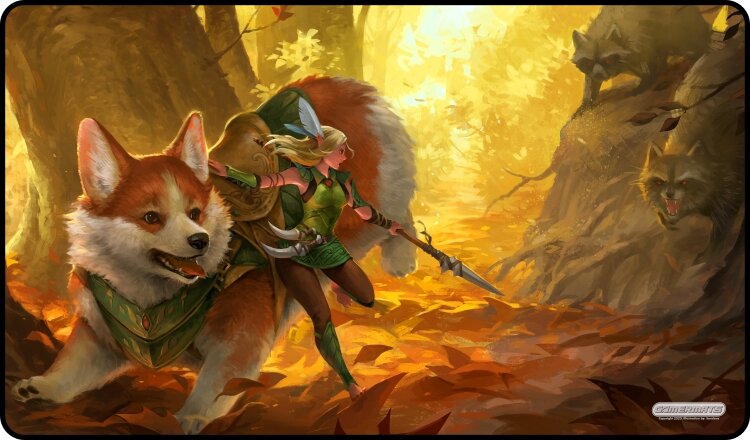 Corgi and Elf - Playmat Standard No Border - 24" x 14" x 1/16"