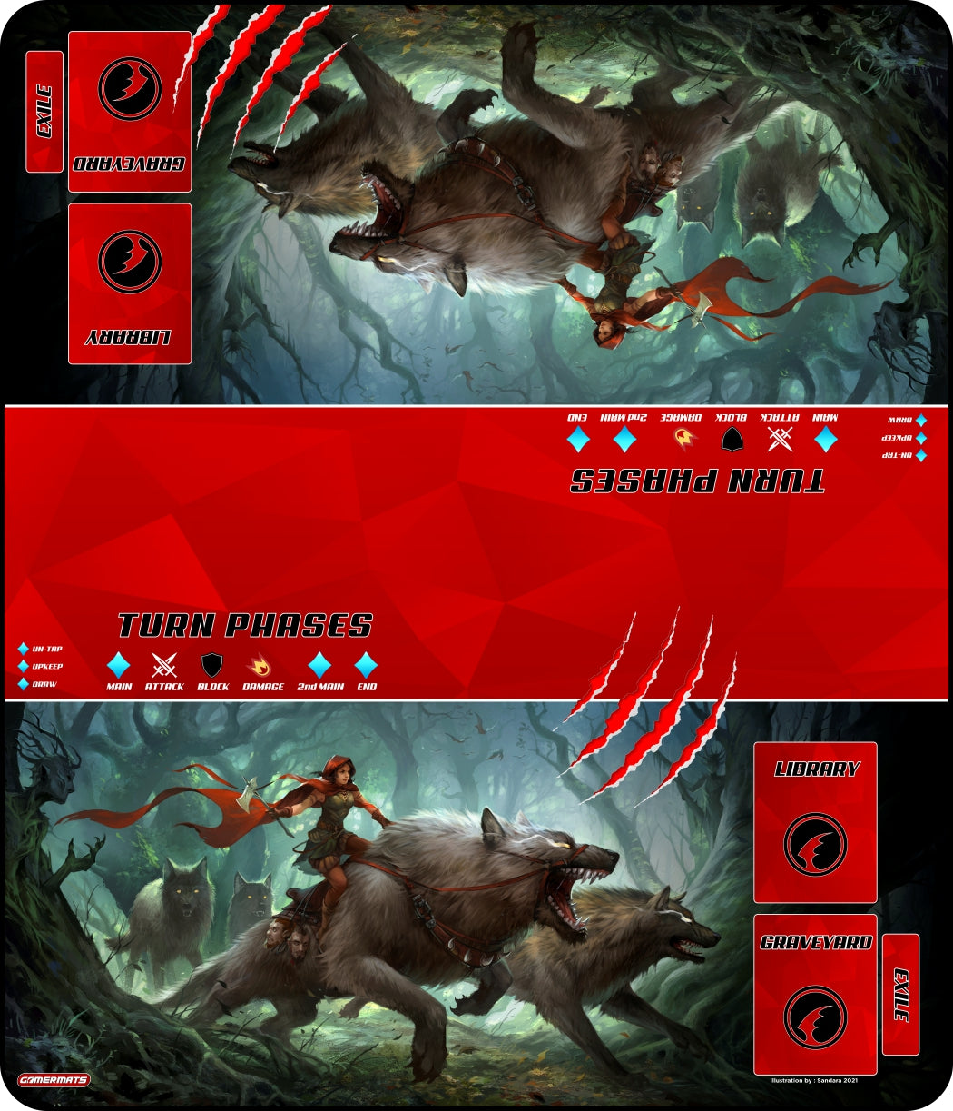 Dark Red Riding Hood - Two-Player XL Playmat Magic Compatible