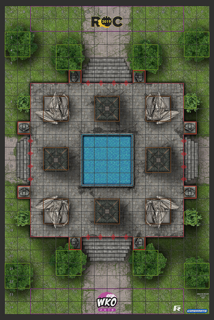 Dragon Mount - ROC/HeroClix Mat Square Corners - 36" x 24" x 1/16"