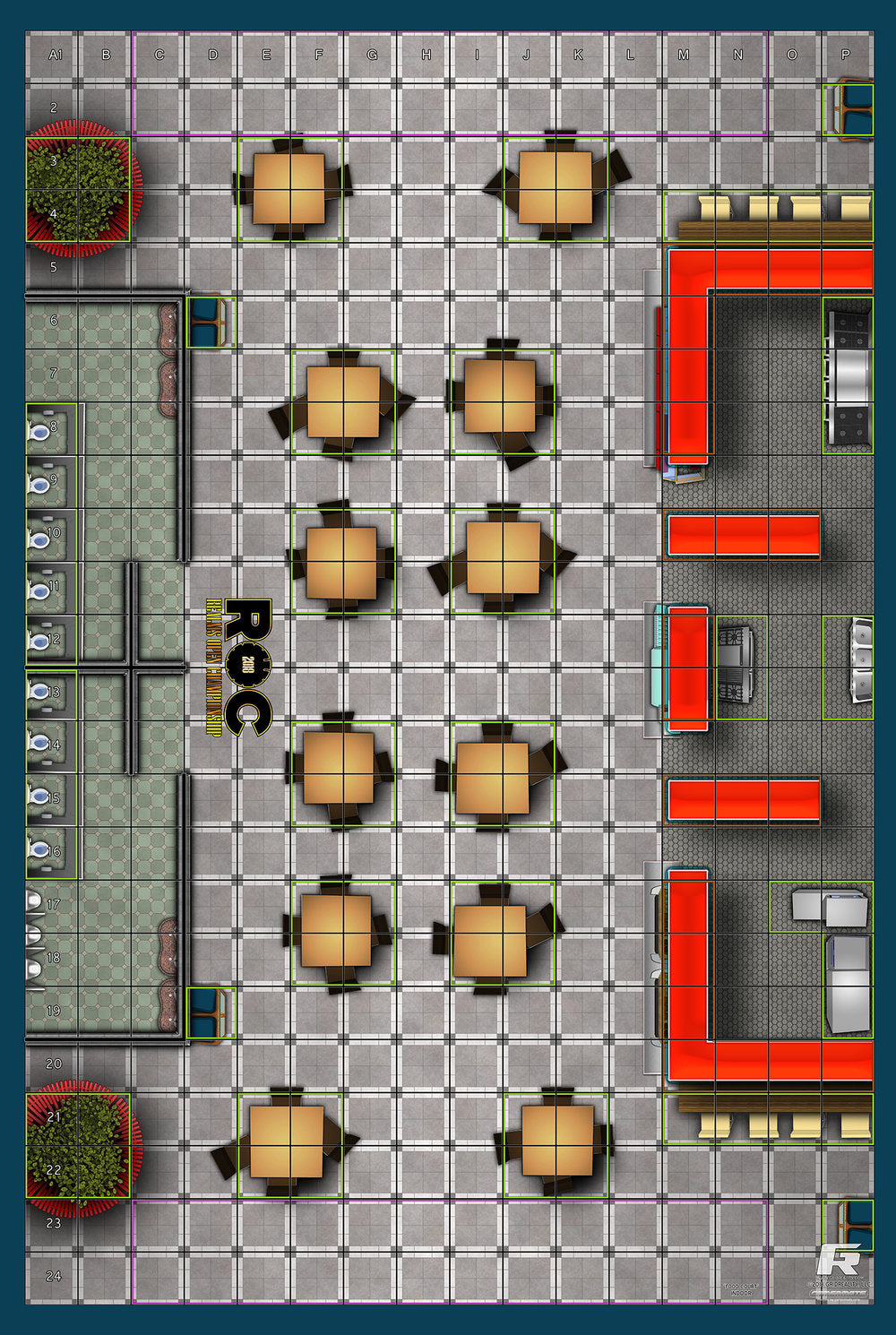 Food Court - ROC Mat Square Corners - 36" x 24" x 1/16"