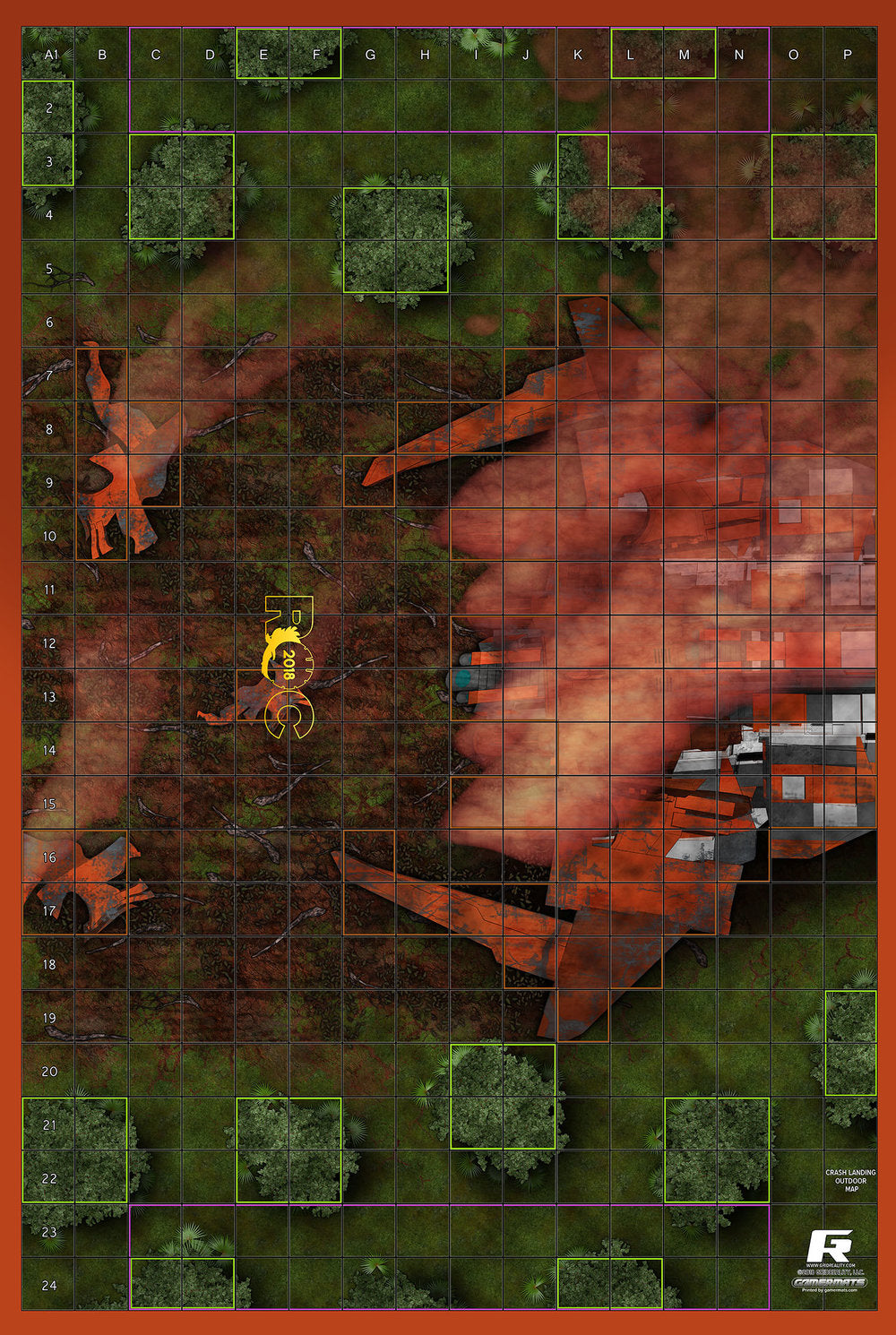 Guardians Crash Site - ROC Mat Square Corners - 36" x 24" x 1/16"