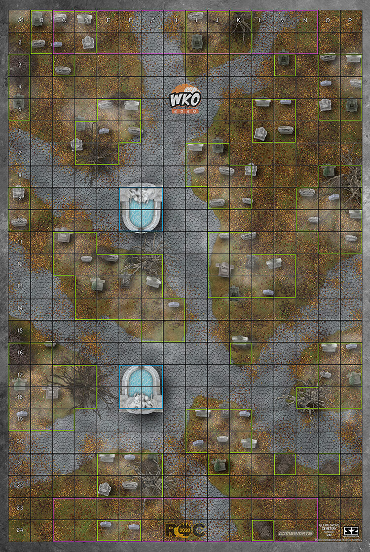 Glenn Grove Cemetery - ROC/HeroClix Mat Square Corners - 36" x 24" x 1/16"