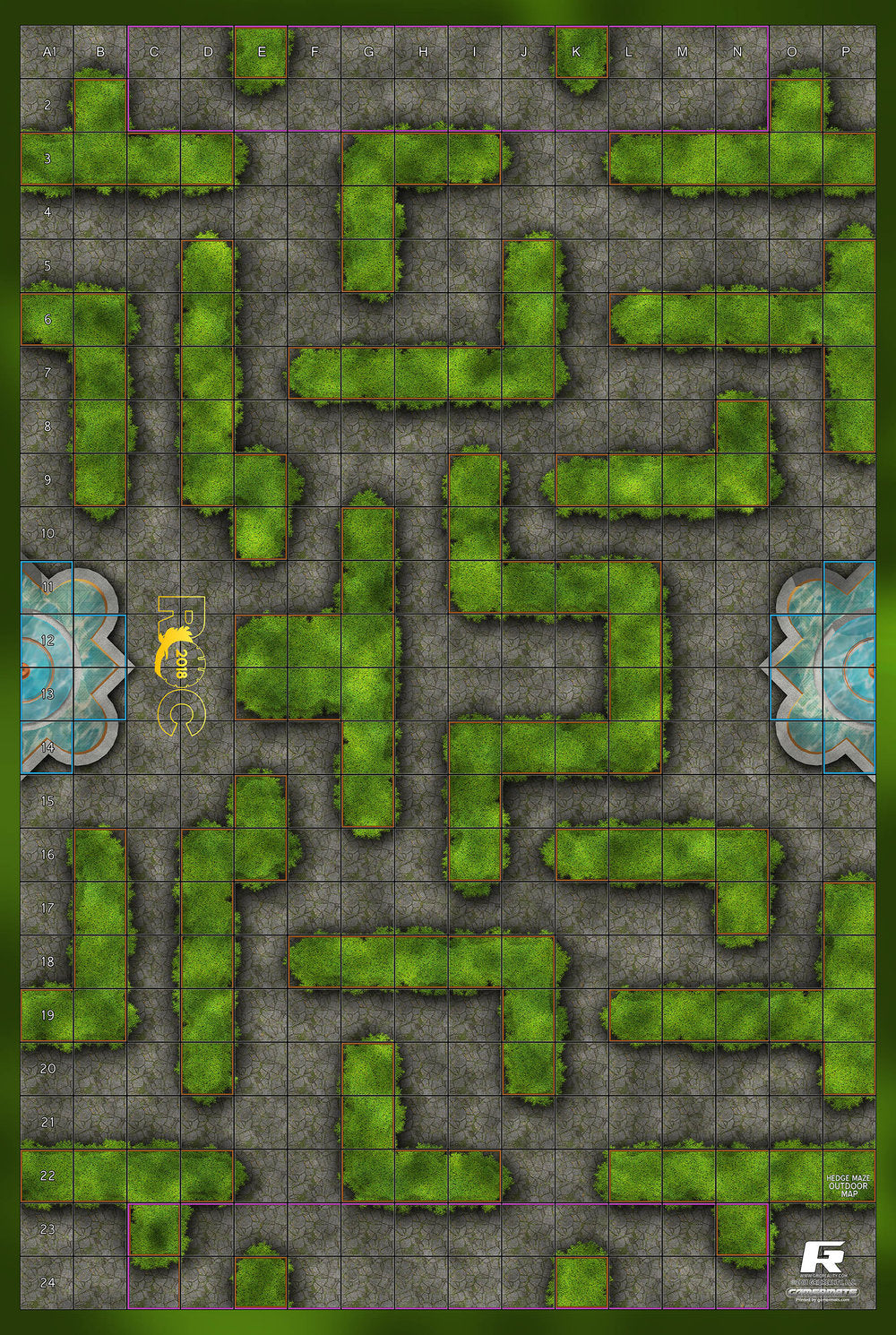 Hedge Maze - ROC Mat Square Corners - 36" x 24" x 1/16"