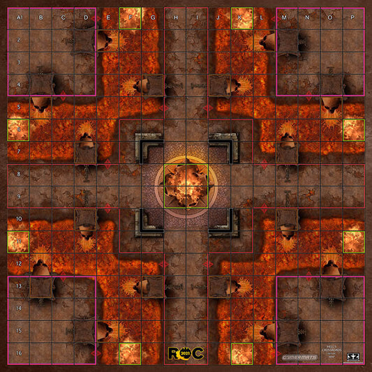 Battle Royale - Hell's Crossroads - ROC Battle Royale Mat Square Corners - 24" x 24" x 1/16"