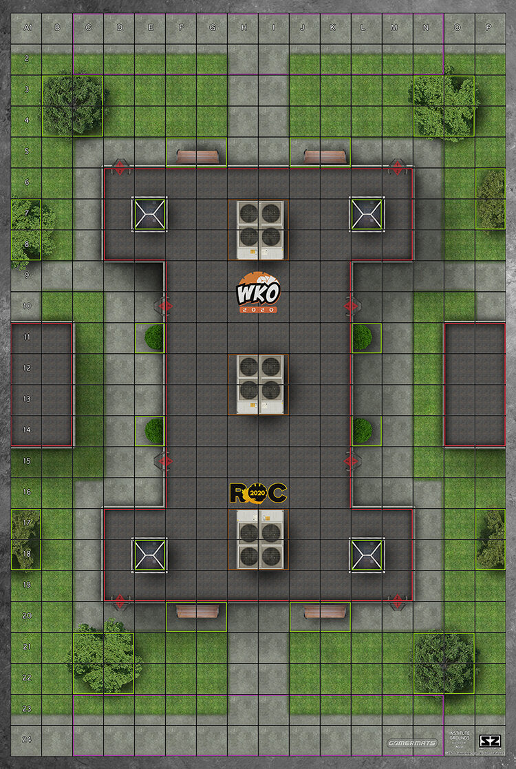 Institute Grounds - ROC/HeroClix Mat Square Corners - 36" x 24" x 1/16"