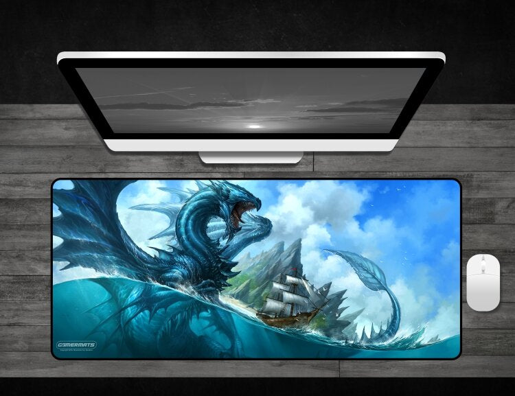 Island Guardian - Deskmat Premium Black Stitched - 32" x 14" x 1/8"