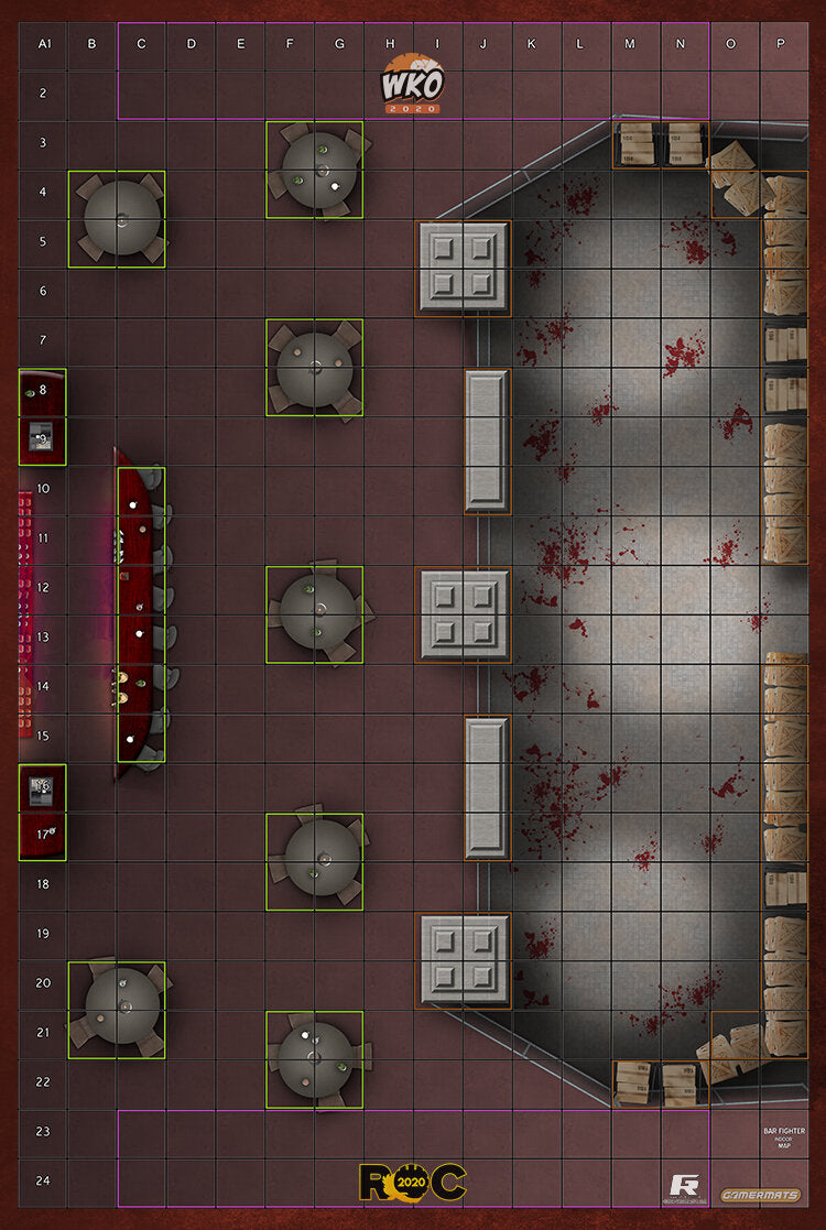 Barfight - ROC/HeroClix Mat Square Corners - 36" x 24" x 1/16"