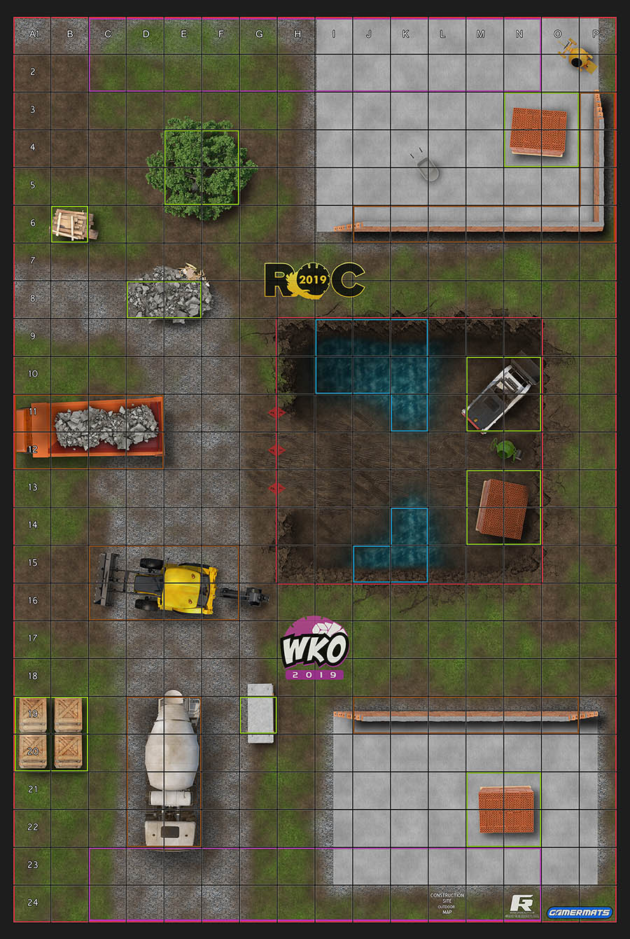 Construction Site - ROC/HeroClix Mat Square Corners - 36" x 24" x 1/16"