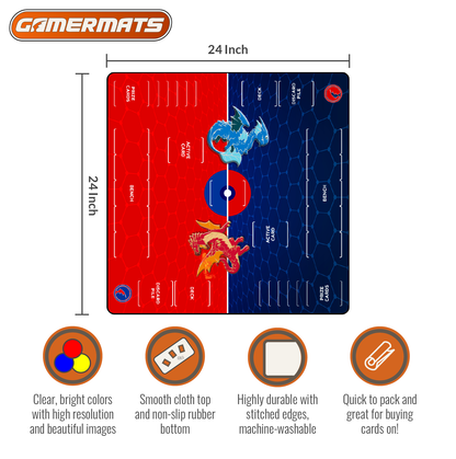 pokemon card mats Amazon.com: Playmat Designed for The Pokemon Trading Card Game (TCG) - Large 24 inch x 24 inch Playing Field - Stitched Edges